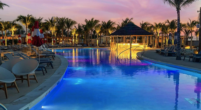 Virgin Voyages Bimini Beach Evening View
