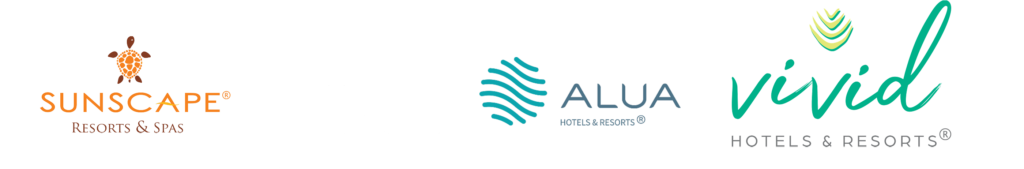 Sunscape resort, now resort, alua resort, vivid resort logos