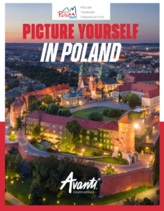 Poland travel brochure introducing cultural cities, historic sites, and scenic landscapes in Poland.